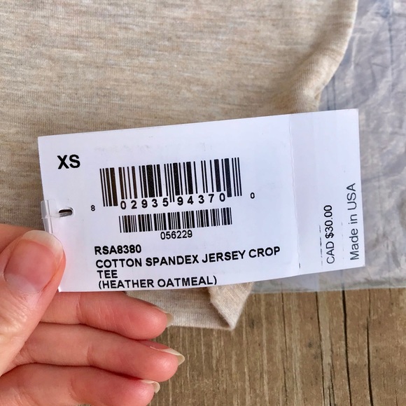 American Apparel Cotton Spandex Jersey Crop Top - Picture 5 of 8